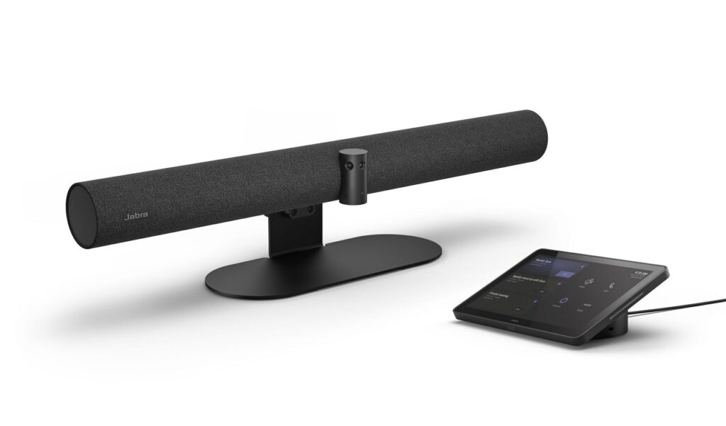 Jabra PanaCast50 VBS Video Bar with Table Stand Angled-min