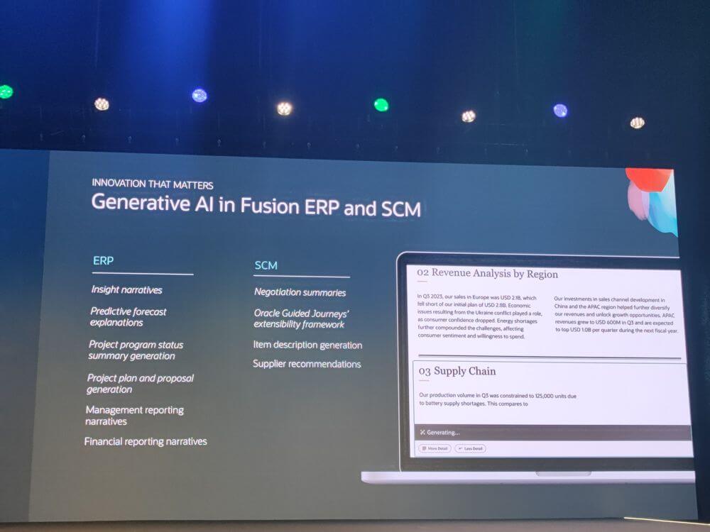 AI in Fusion ERP e SCM