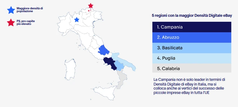 Regioni con maggior Densità digitale